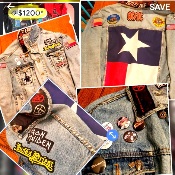 AC/DC Iron Maiden Battle Jacket Denim Heavy Metal Texas Kiss